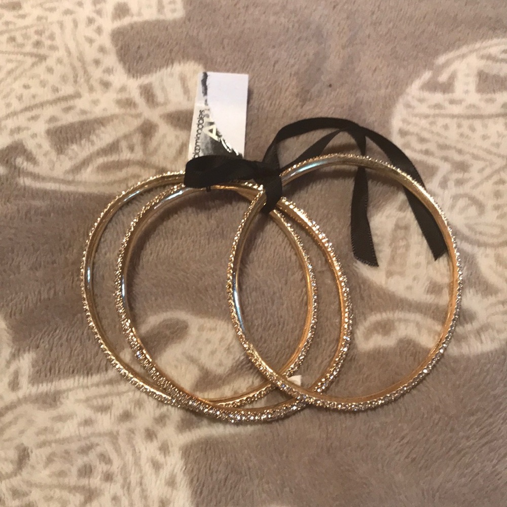 Faux gold bangles